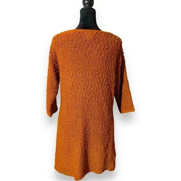 Soft Surroundings Burnt Orange 3/4 Sleeve Relaxed Fit Long Sweater or Minidress - Picture 5 of 14